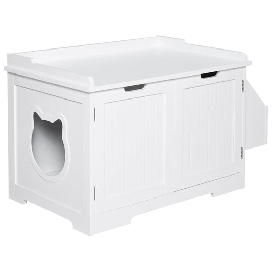 Cat Litter Box Nightstand End Table Enclosure