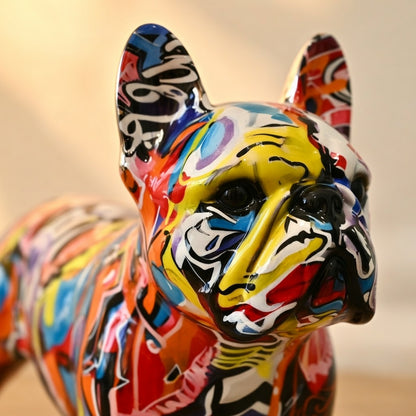 Colorful French Bulldog Statue