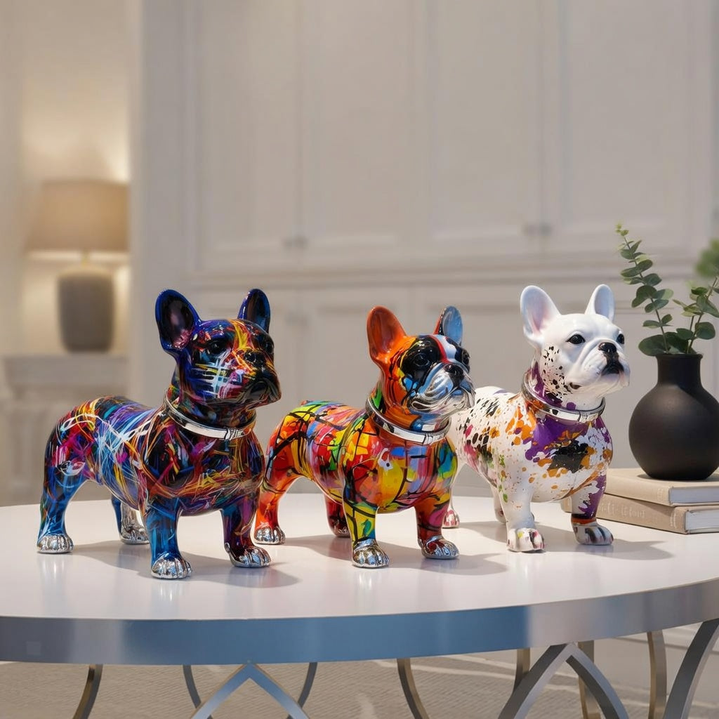 Colorful French Bulldog Statue